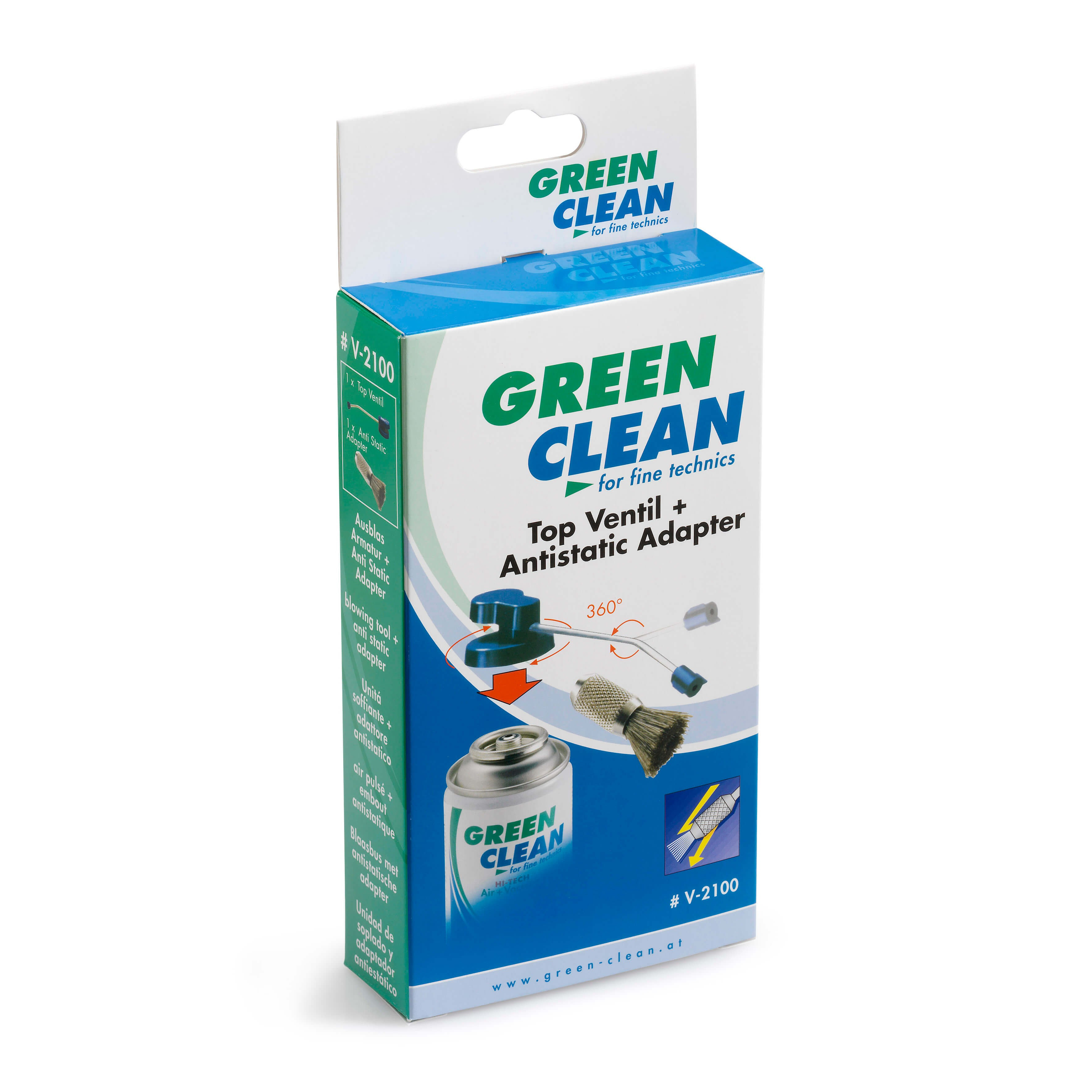 GREEN CLEAN Adapter Antistat V-2100, Antistat-, Toppventil