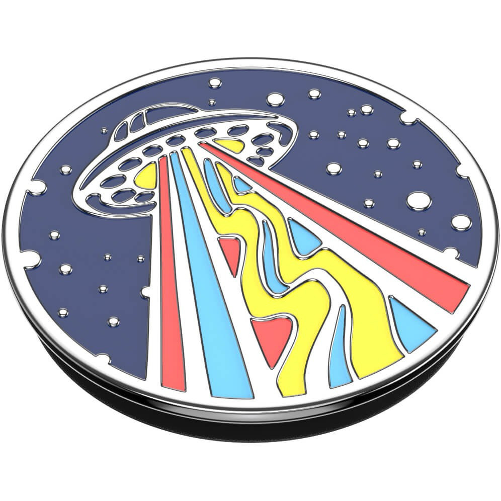 POPSOCKETS Enamel Outta This World Navy Avtagbart Grip med Stativfunksjon Premium