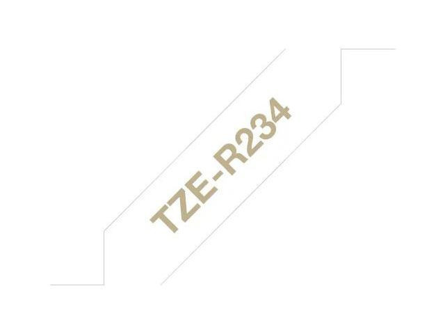 Brother TZeR 12mm x 4m tape gold on white
