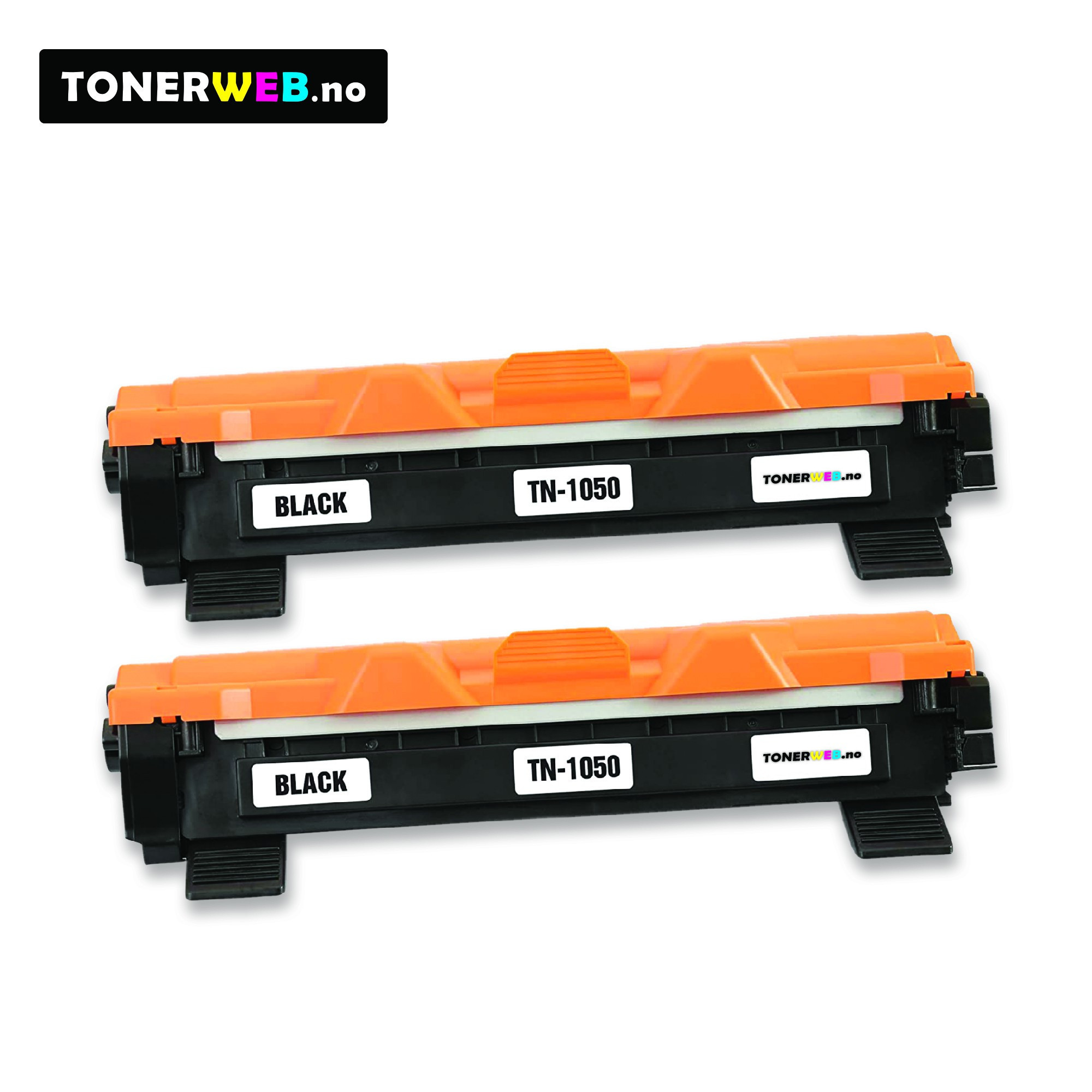 2 x Tonerkassett, erstatter Brother TN1050 2x Toner Sort (1.000 sider) 2 Stk.