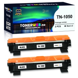 Bilde2 x Tonerkassett, erstatter Brother TN1050 2x Toner Sor...