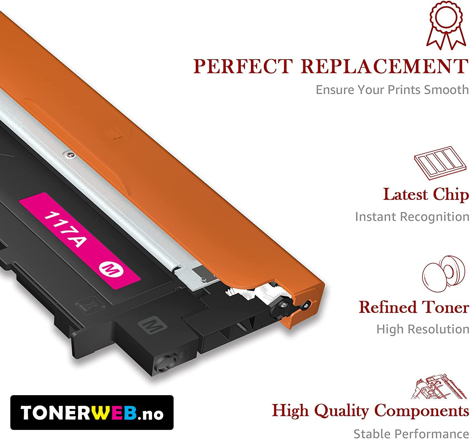 Tonerkassett, erstatter HP Toner 4 -pack 117A BK/C/Y/M