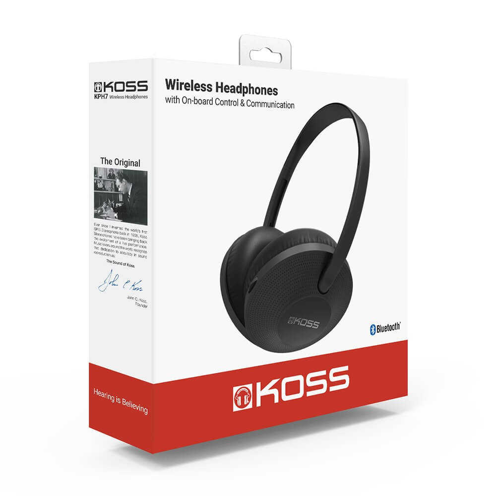 KOSS Hodetelefon On-Ear KPH7 Trådløs Mic Svart