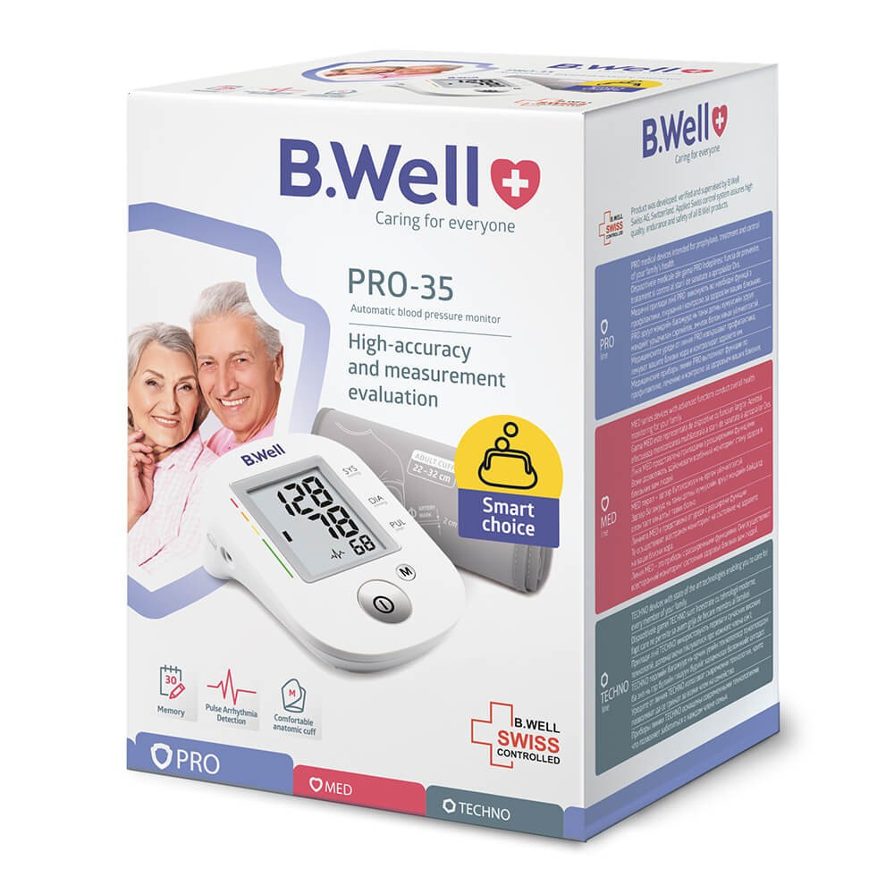 B.WELL Blodtrykkmåler Pro-35 M-L Manschett Adapter, 30 Mem