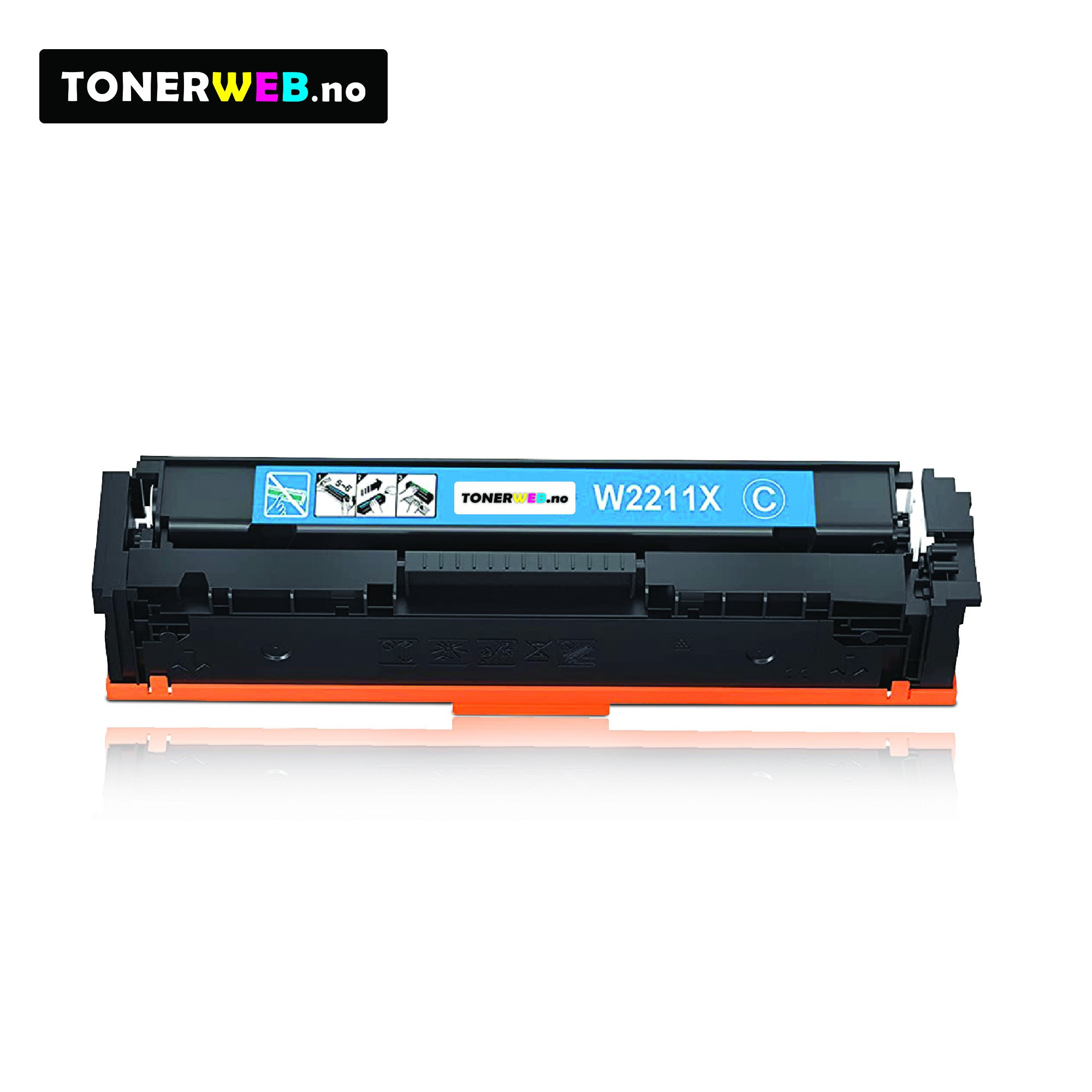 Tonerkassett, erstatter HP 207X Cyan (2450 sider)