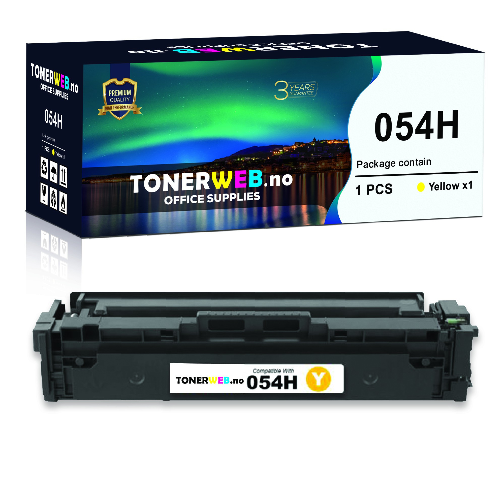 Canon Toner 054 H Y (2300 sider) 3025C002 - erstatter