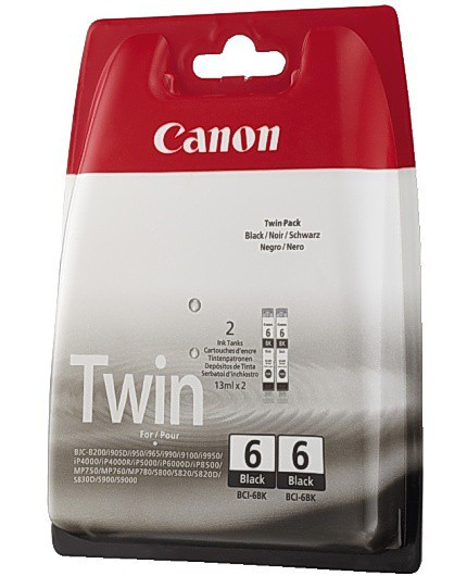 BildeBlekk Canon Bci-6Bk Twin Pack Sort (2 stk)