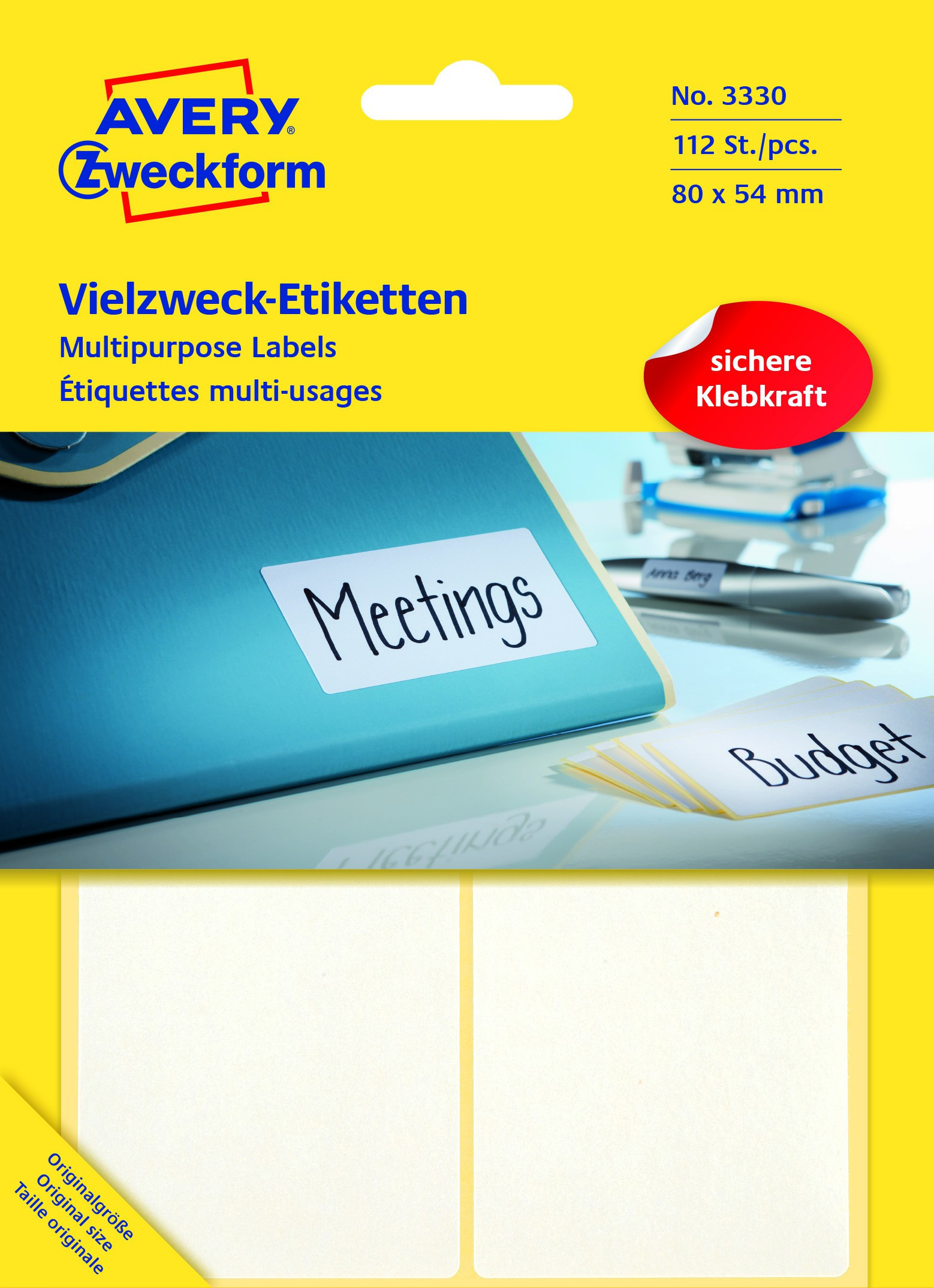 BildeEtikett Avery Manuell 54X80Mm Hvit (112 stk)