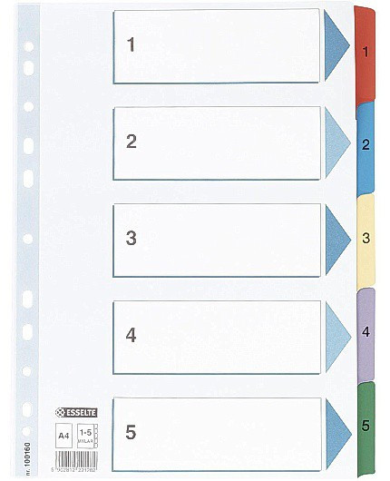 BildeRegister Esselte A4 Mylar 1-5 (20 stk)