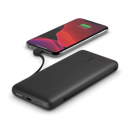 10K PD Power Bank with Integrated Cables (USB-C and Lightnin