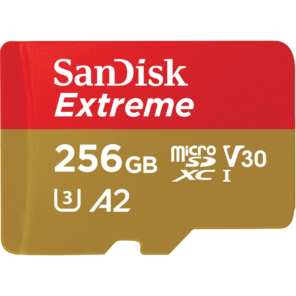 BildeSANDISK MicroSDXC Extreme 256GB Adapter 190MB/s A2 C10 V30
