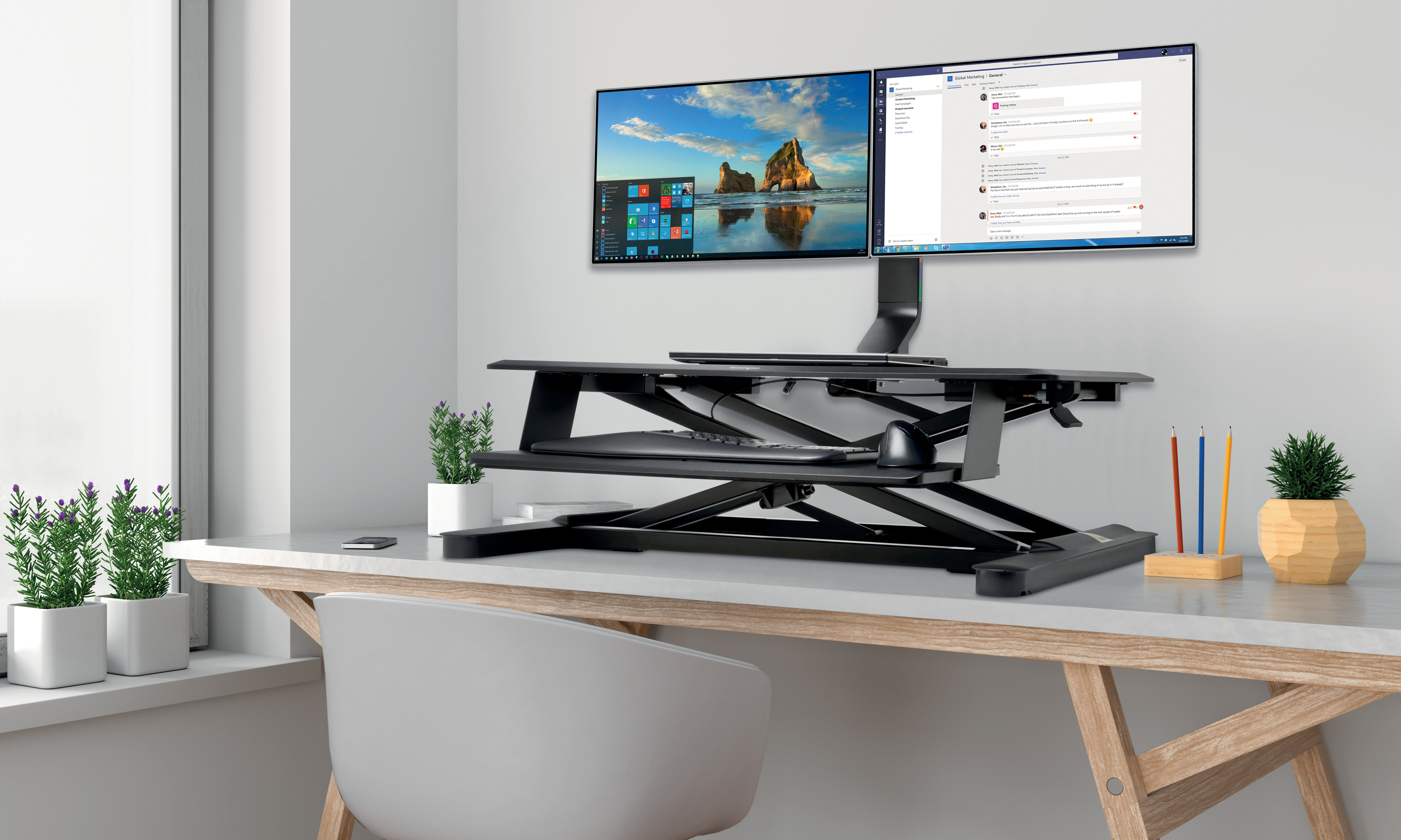 Monitor Arm Space Saving Dual Black