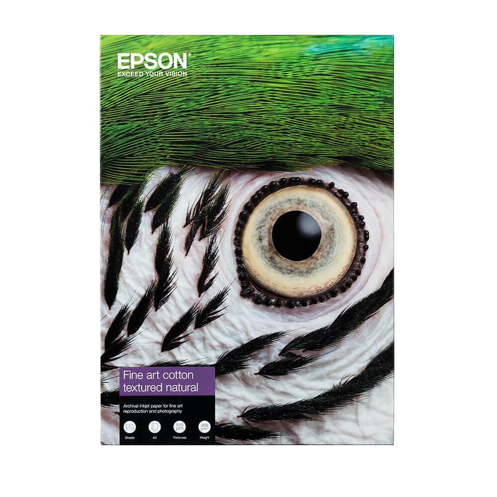 BildeEPSON Fine Art Cotton Textured Natural A4 25 Sheets