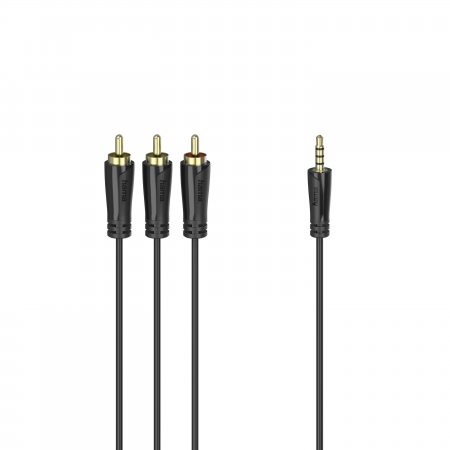 HAMA Kabel 4pin 3.5mm-3xRCA Guld Svart 3m