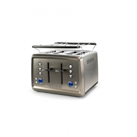 BLACK+DECKER Brødrister 4-Slice Brushed