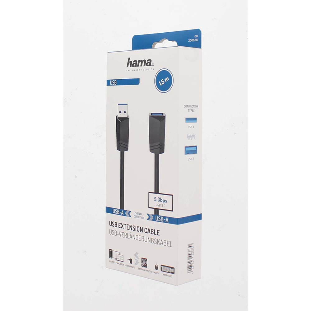 BildeHAMA Cable USB Extension 3.0 5 Gbit/s 1.5m Black