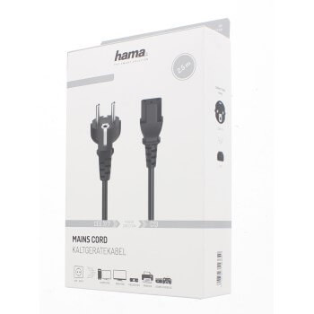 BildeHAMA Cable Power 3-pin Black 2.5m