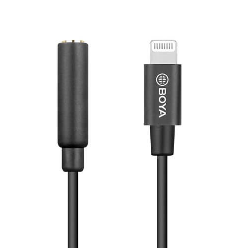 BOYA Mikrofondapter Lightning - 3.5mm BY-K3 Han - Hun TRRS