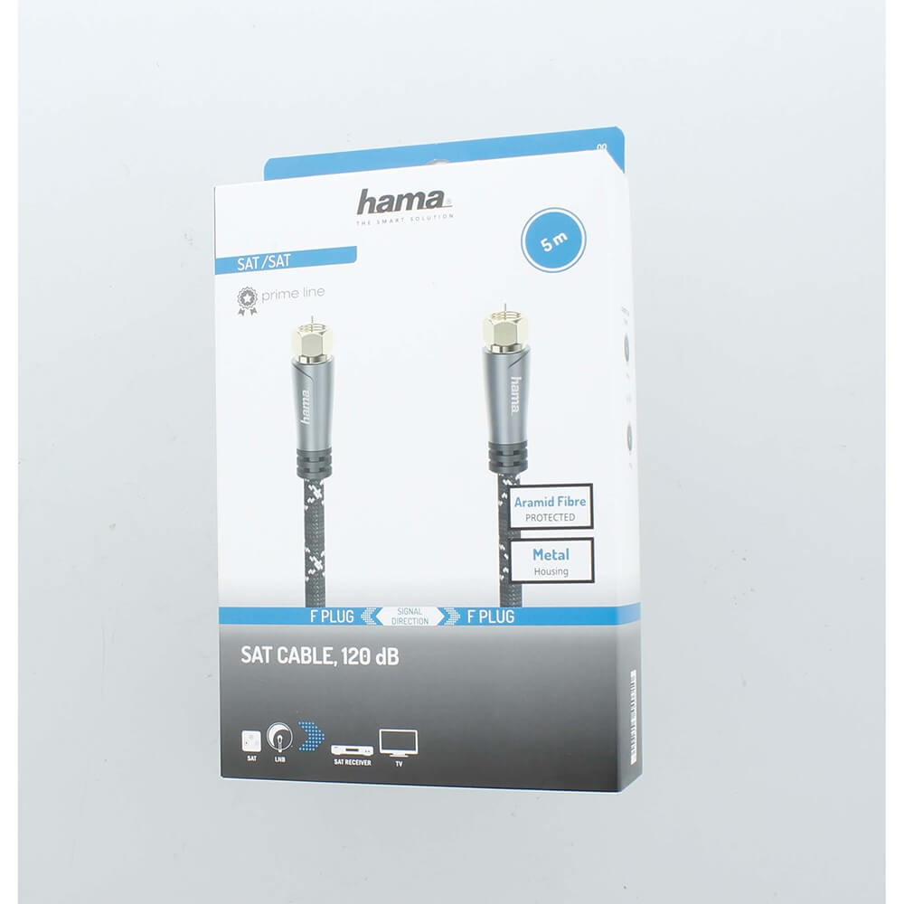 HAMA Antenna Cable SAT 120dB F-F Black/Grey 5.0m