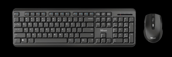 Trust Ody Wireless Keyboard &amp; Mouse, Black (Nordic)