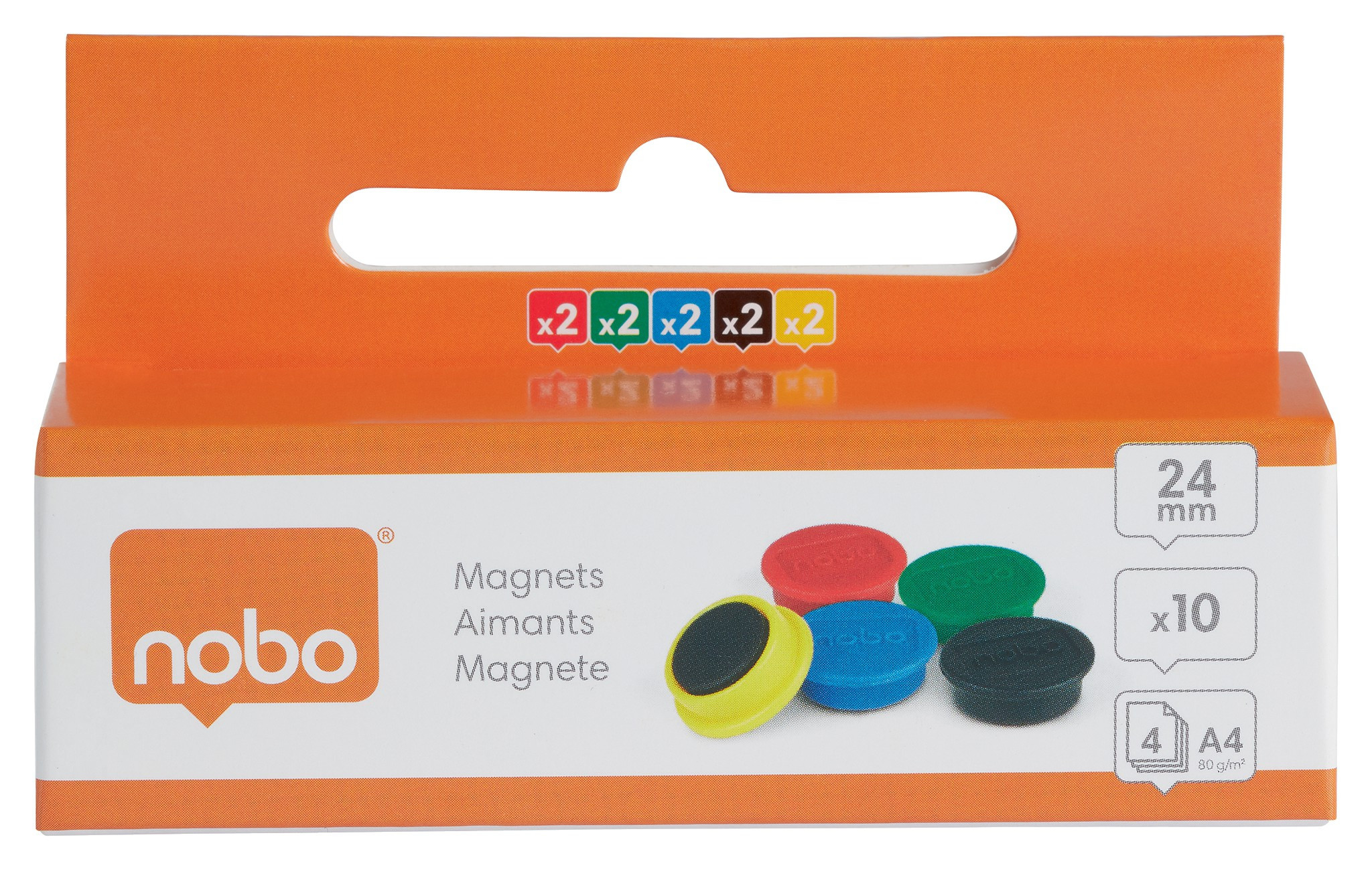 Magnet 24mm Nobo Assortert Pakke/10