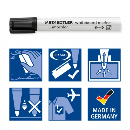STAEDTLER Whiteboard merkepenn Lumocolor rund 2mm svart