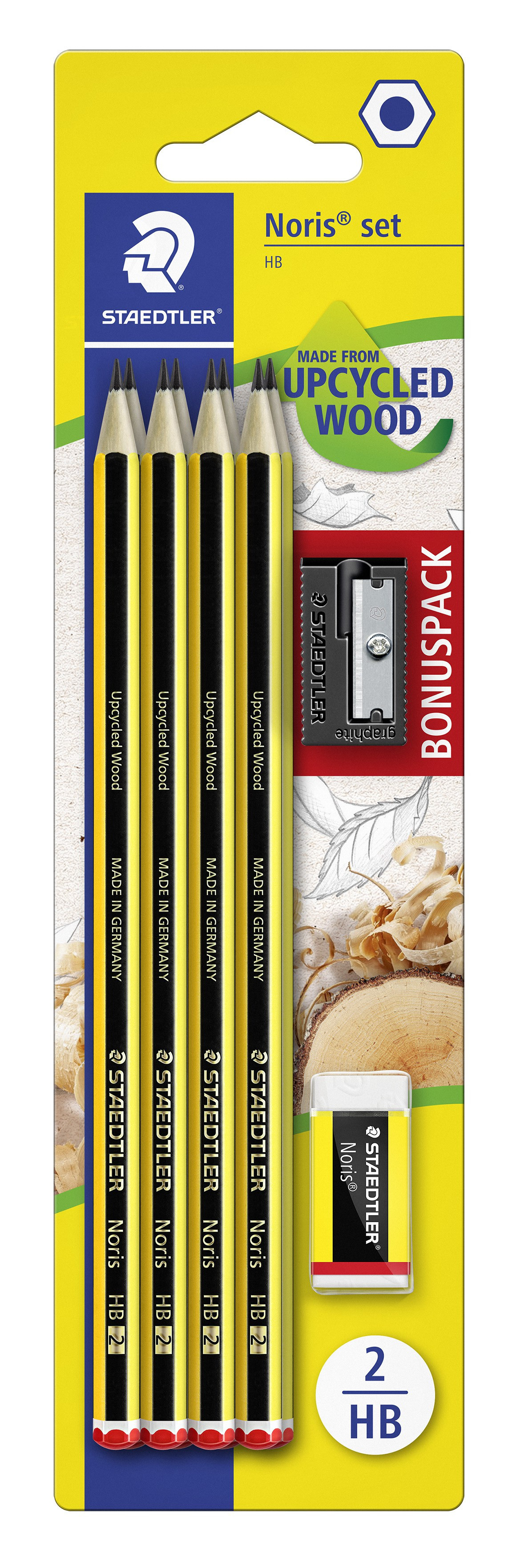 BildeSTAEDTLER Blyant Noris HB Upcycled Wood Bonuspk 3 blist (10)