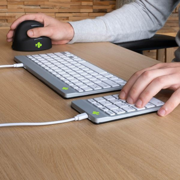 R-Go Tools Numpad Break Numeric Wired Keypad, White