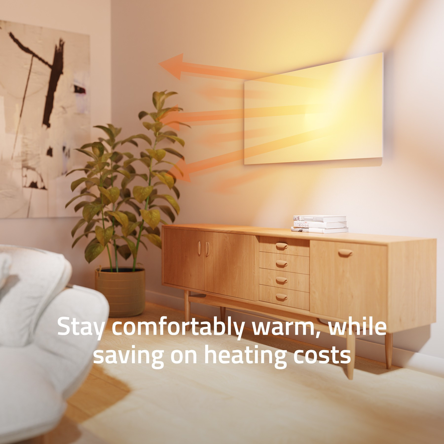 Hombli Smart Infrardt Varmepanel 700W, Hvit Metal
