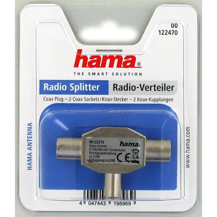 HAMA Antennefordeler Koax 1xhan - 2xhun