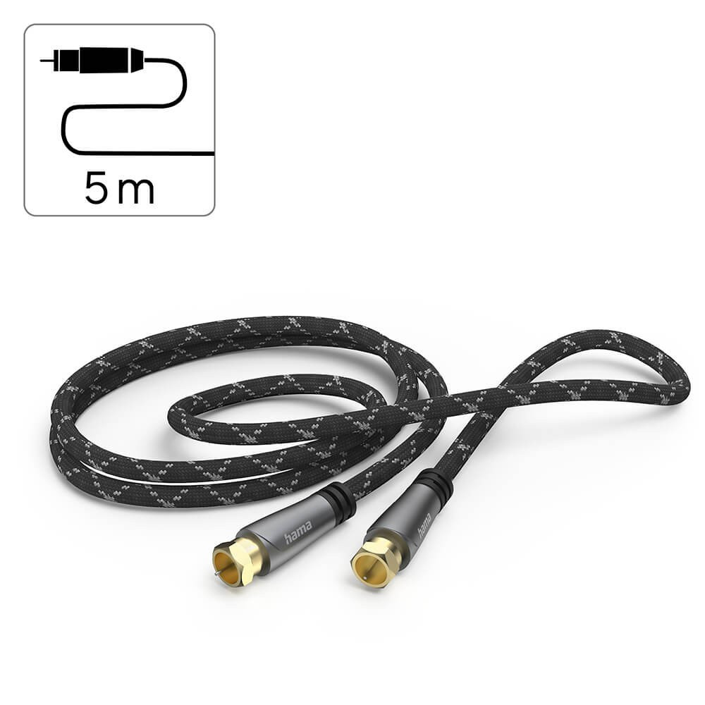 HAMA Antenna Cable SAT 120dB F-F Black/Grey 5.0m