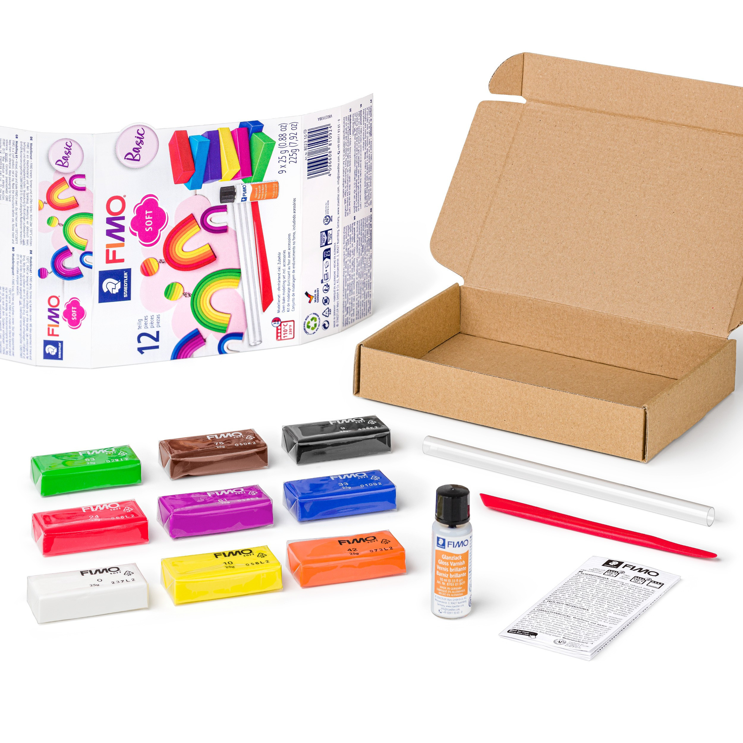 Modeling clay Fimo® Soft Basic set 9x25g w/tools (12)