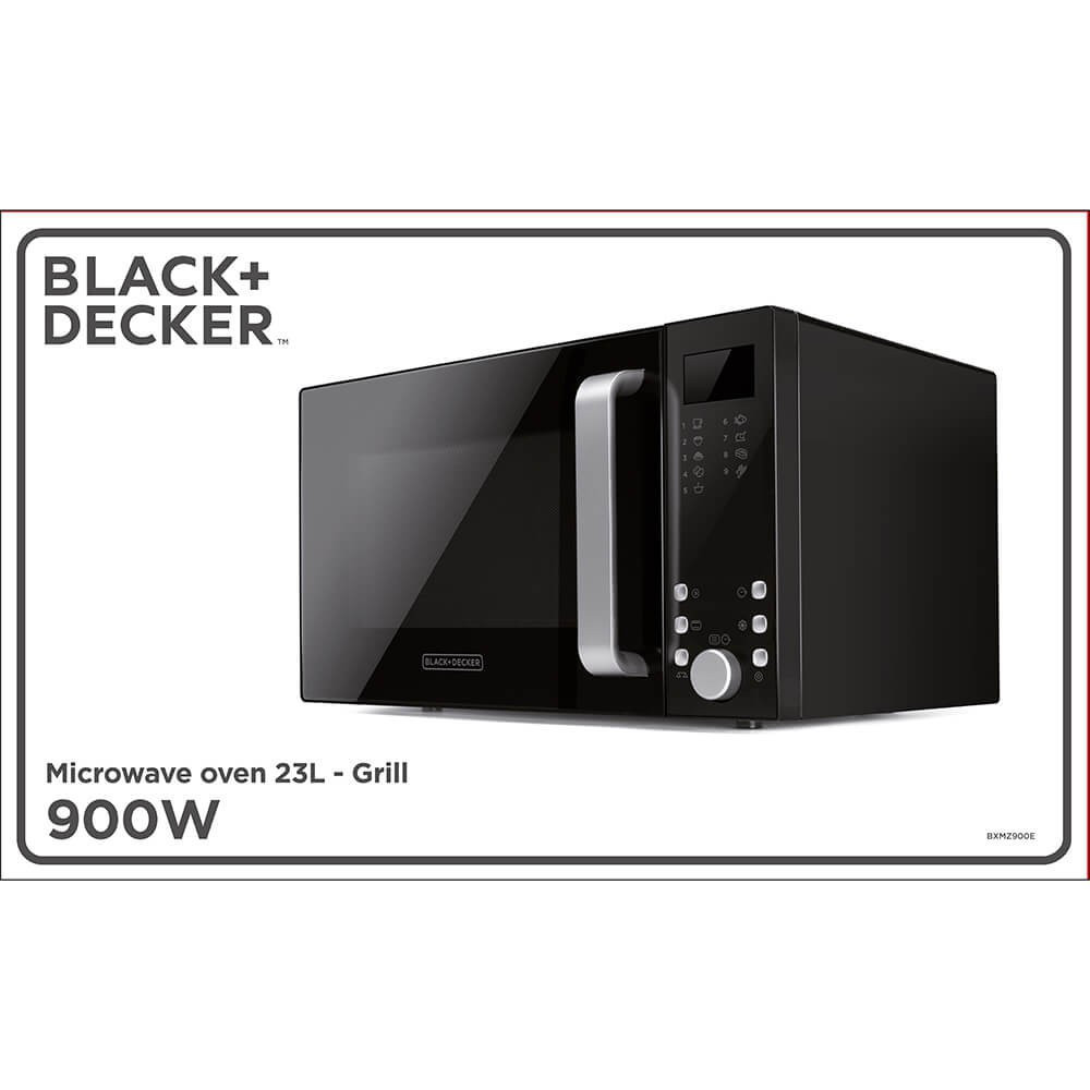 BLACK+DECKER Mikrobølgeovn Digital 23L 900W Svart