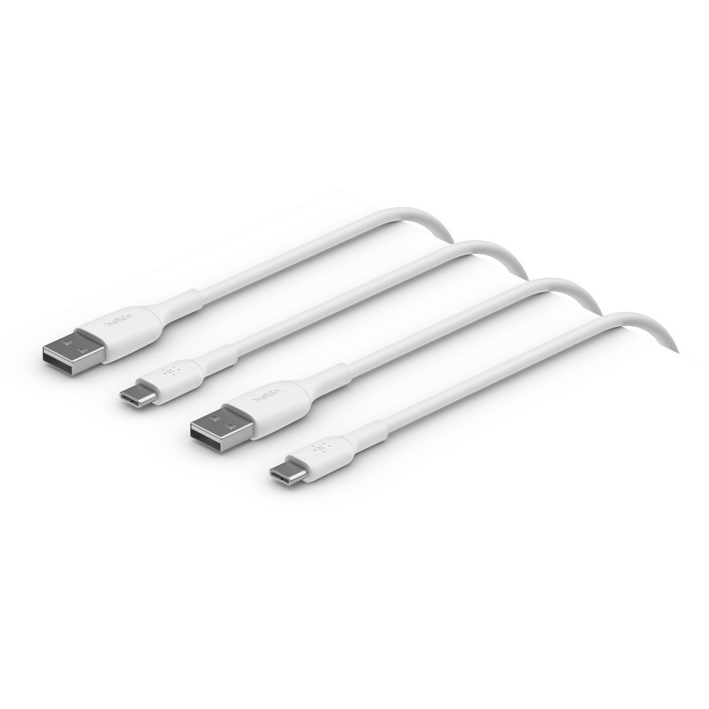 BildeUSB-A to USB-C PVC 1m Twin Pack, White