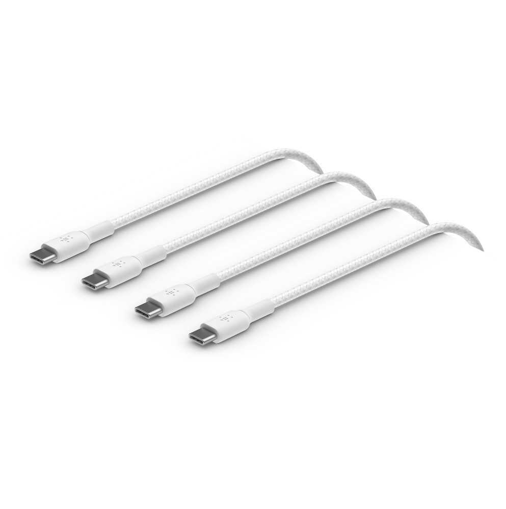 BildeUSB-C to USB-C Braided PVC 1m Twin Pack, White