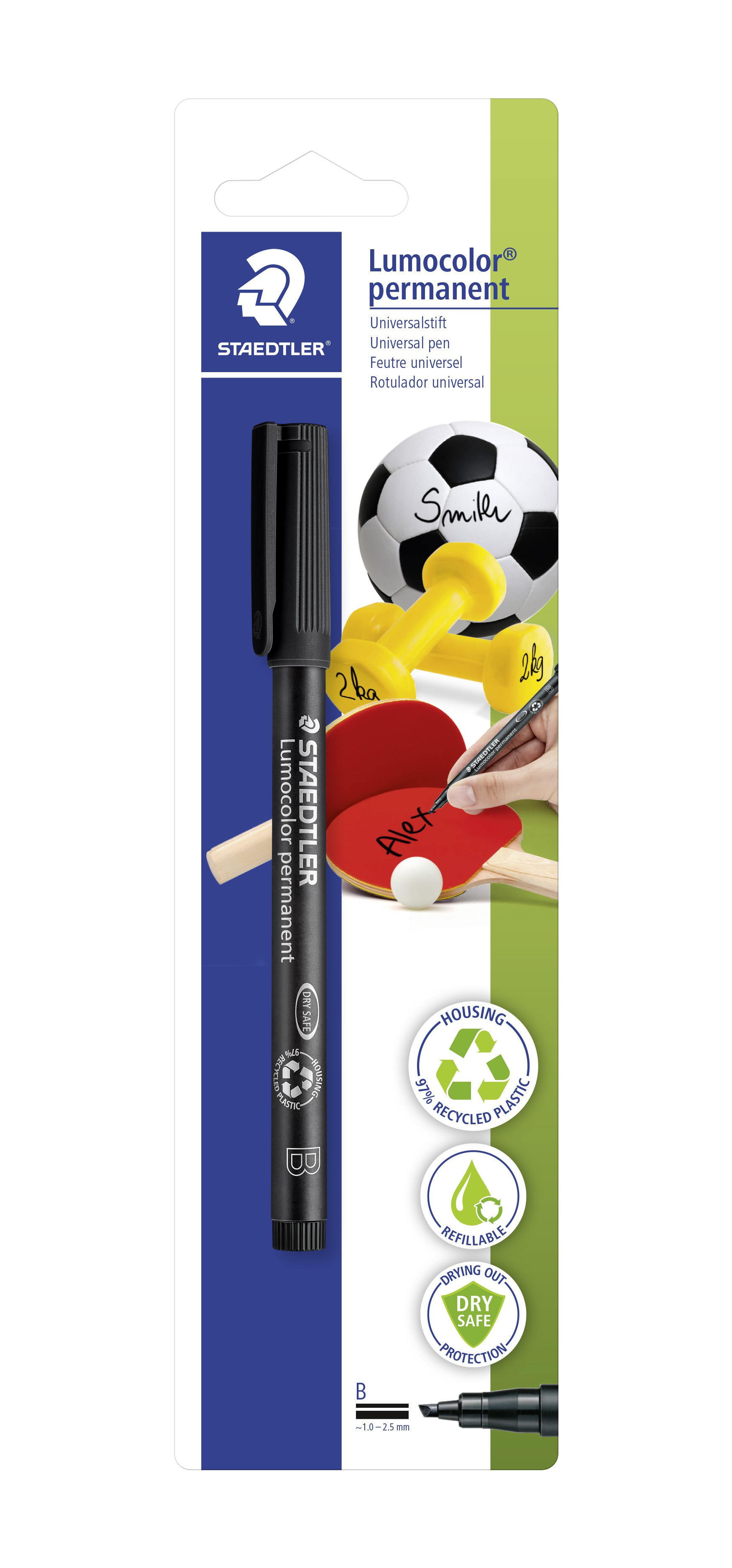 BildeUniversal pen Lumocolor perm B blist black