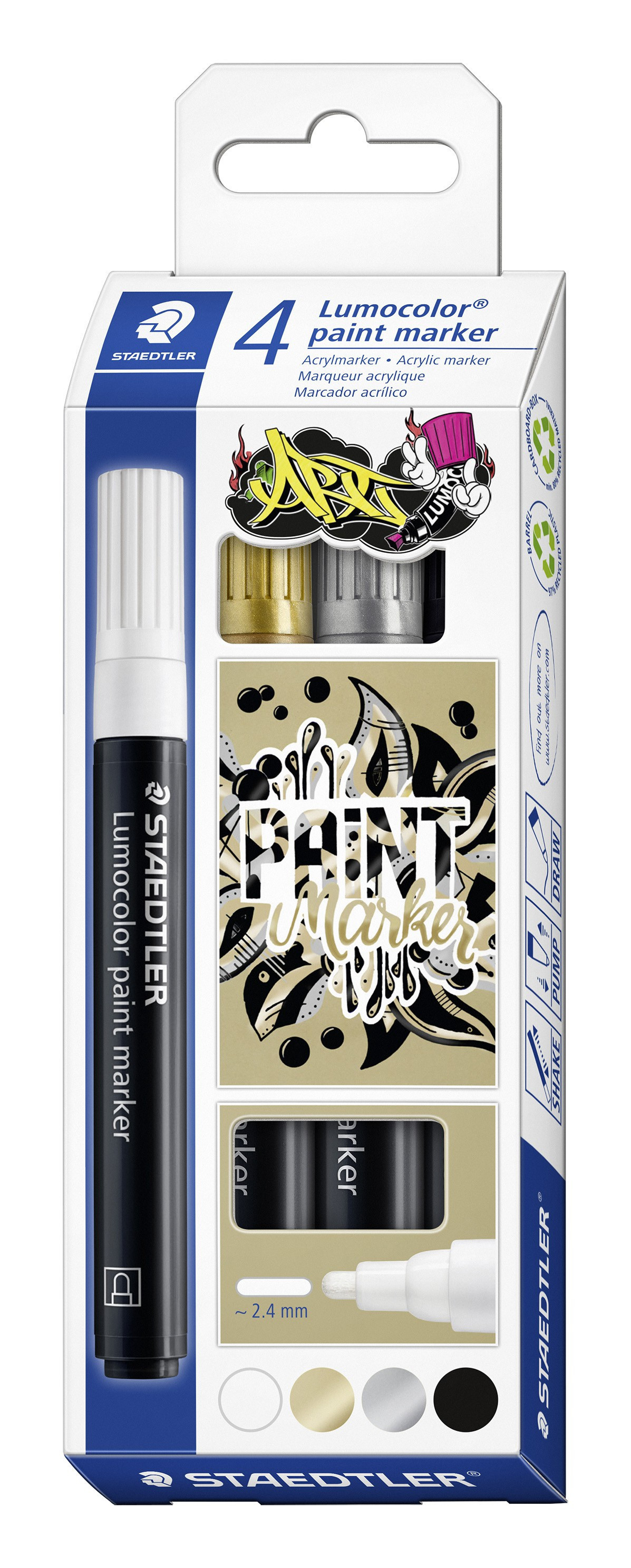 BildePaintmarker Lumocolor 2,4Mm (4 stk)
