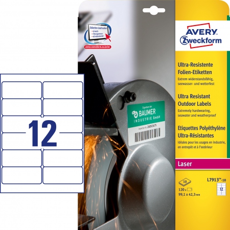 Avery L7913-10 Ultra resistant Stretchable labels 99,1x42,3