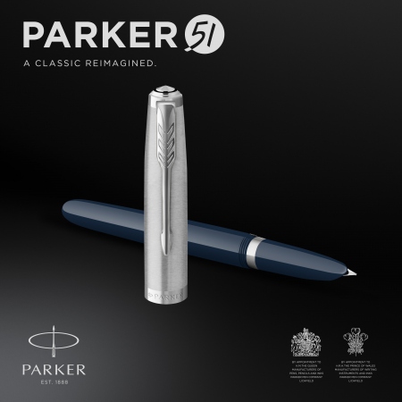 Parker 51 fyllepenn i gaveeske midnattsbl/krom