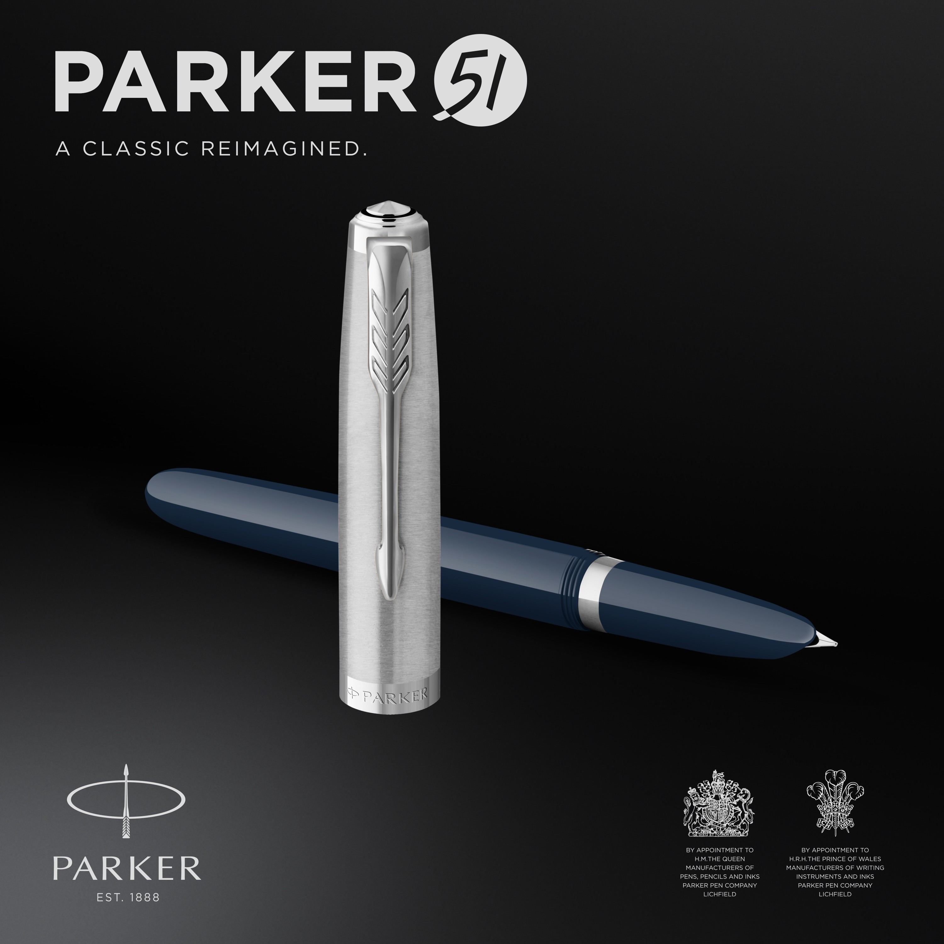 Parker 51 fyllepenn i gaveeske midnattsbl/krom