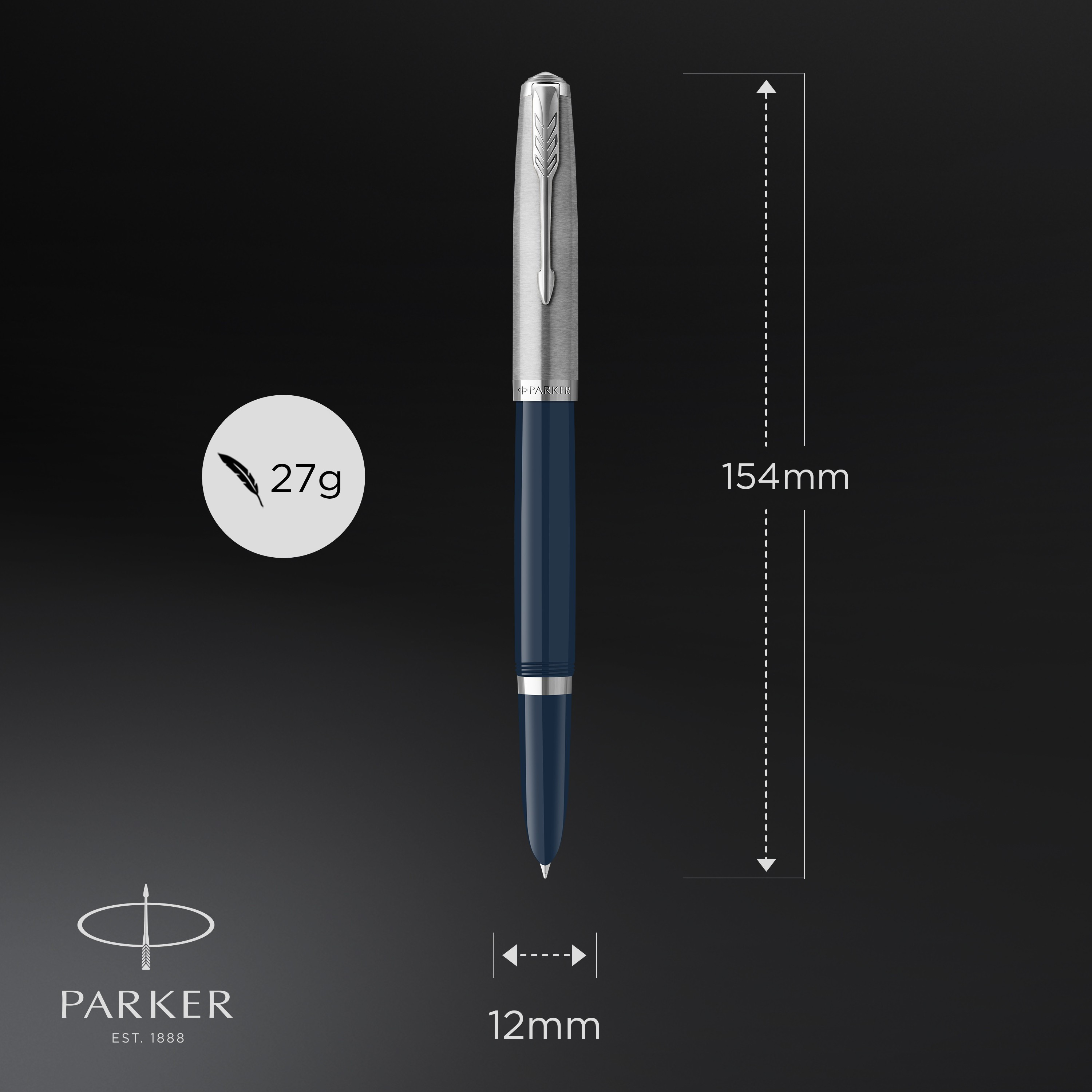 Parker 51 fyllepenn i gaveeske midnattsbl/krom