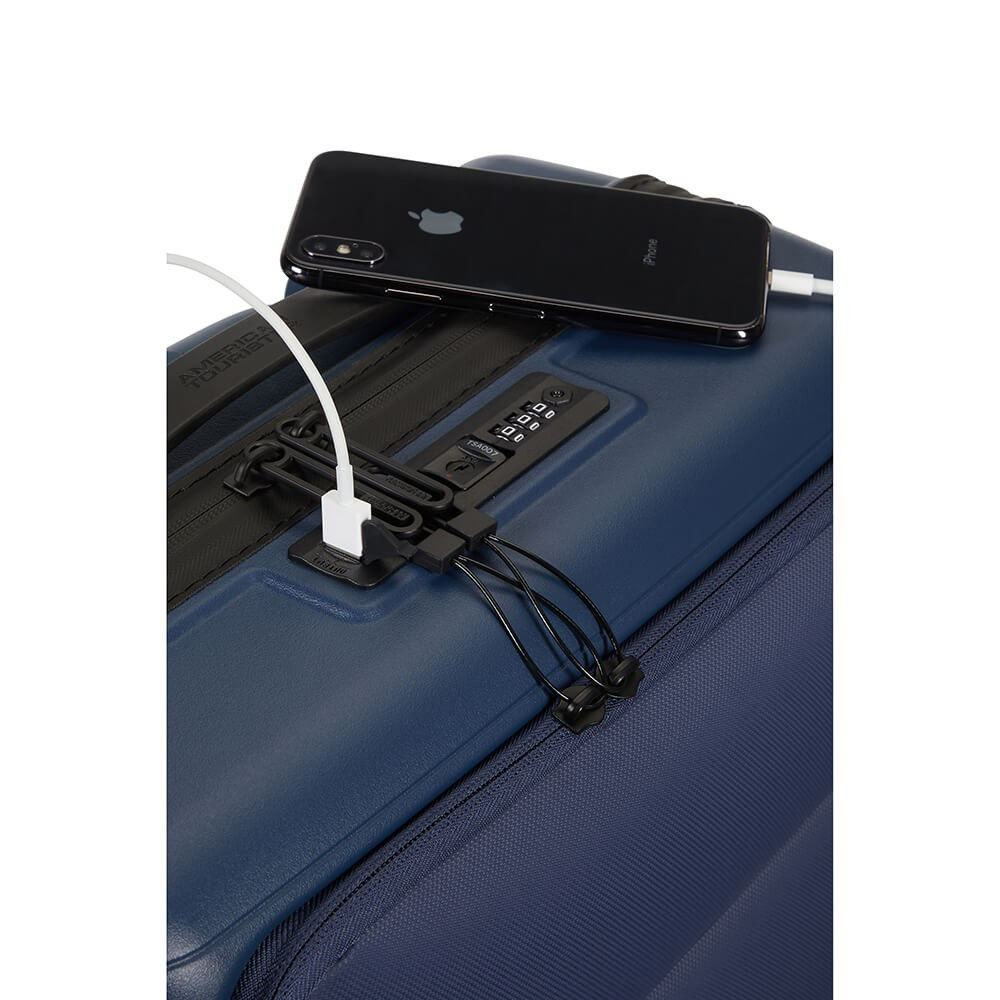 AMERICAN TOURISTER Hello Cabin Spinner 55 Front Pocket Navy