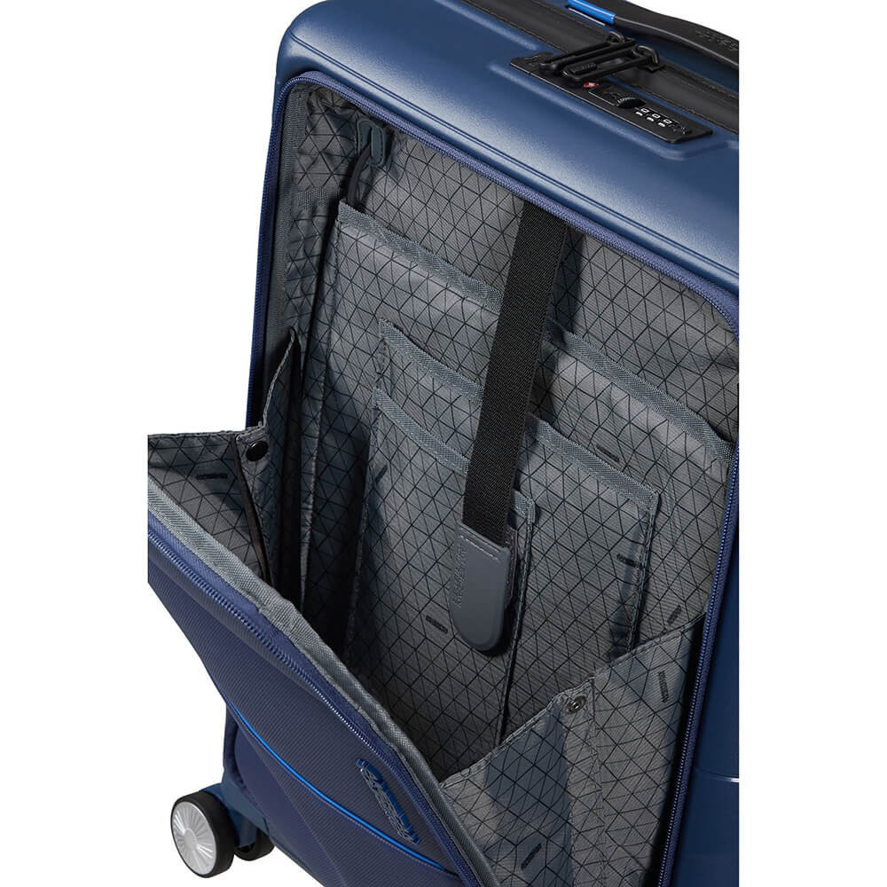 AMERICAN TOURISTER Hello Cabin Spinner 55 Front Pocket Navy