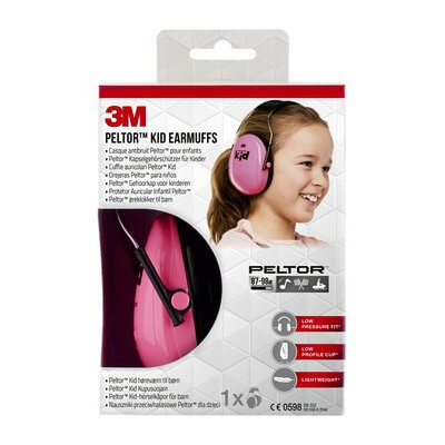 3M ~reklokker til barn (87e"98 dB), rosa