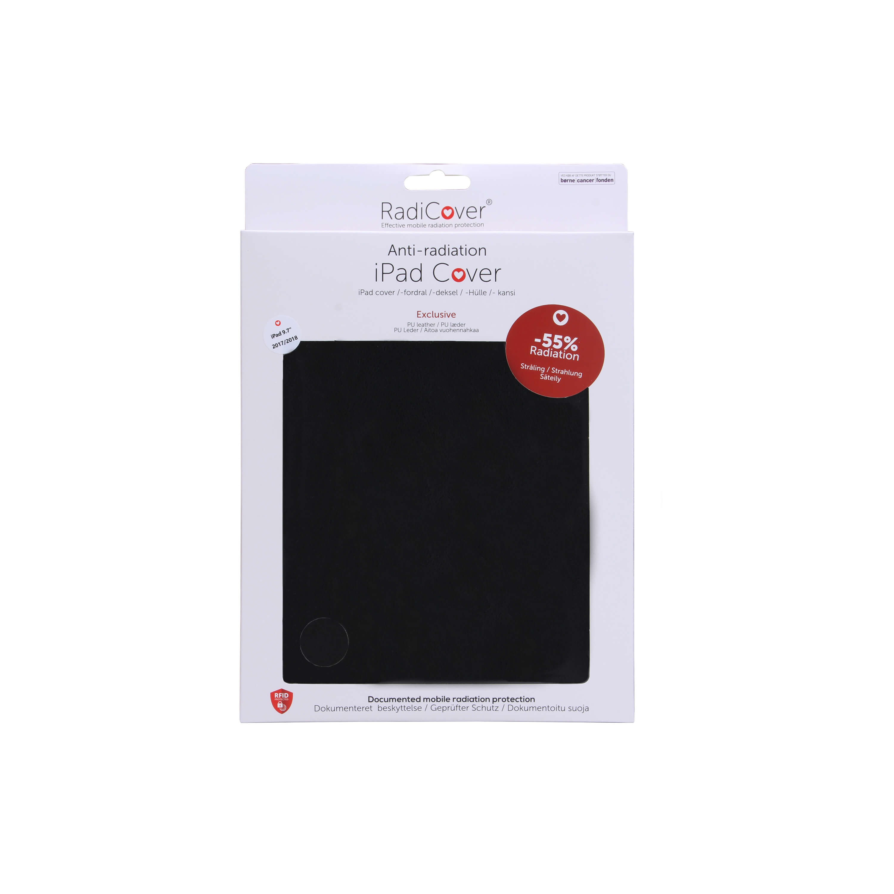 RADICOVER Strålingsbeskyttelse Tablet PU iPad 9,7" 2017/2018 Svart