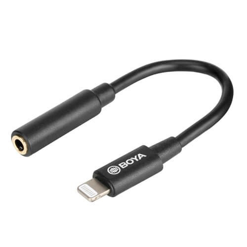 BOYA Mikrofondapter Lightning - 3.5mm BY-K3 Han - Hun TRRS