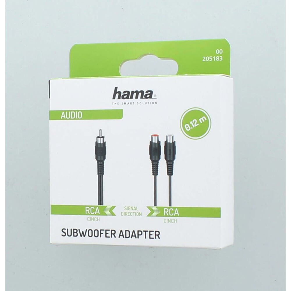 HAMA Adapter Audio Subwoofer RCA Plug to 2x RCA Sockets
