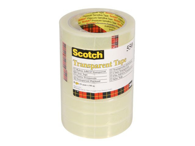BildeDisktape Scotch 550 19Mmx66M Transp. (8 ruller)