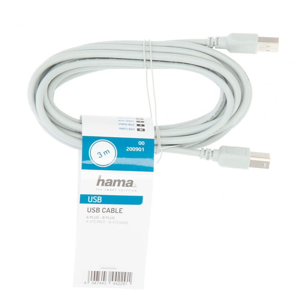HAMA USB Cable 2.0 Grey 3.0m 10-pack