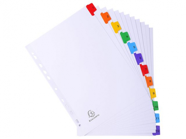 Register Exacompta A4 1-12 Mylar Hvi/Frg